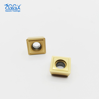 Yellow PVD Coated Square Tungsten Carbide Lathe Tool Inserts SPMT120508 With Hole