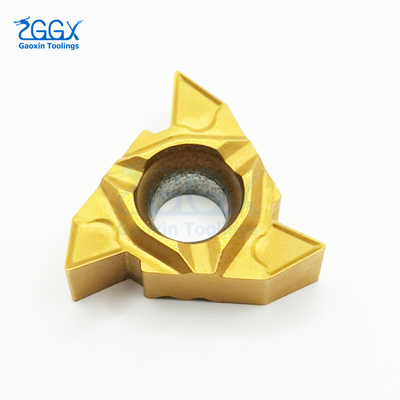 Golden Cemented Carbide Threading Inserts Lathe Cutting 22.01NL-5.00GM