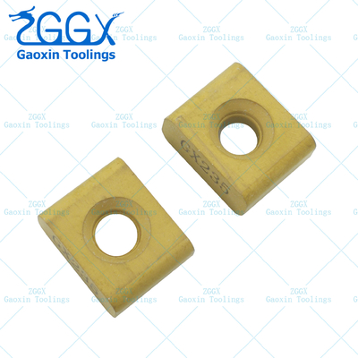 Tungsten Cutting Carbide Milling Inserts CVD TiN Coated Yellow