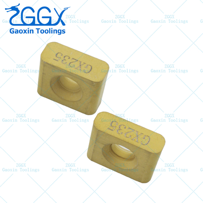 Tungsten Cutting Carbide Milling Inserts CVD TiN Coated Yellow