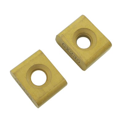 Tungsten Cutting Carbide Milling Inserts CVD TiN Coated Yellow