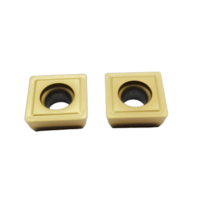 Yellow PVD Coated Square Tungsten Carbide Lathe Tool Inserts SPMT120508 With Hole