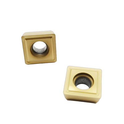 Yellow PVD Coated Square Tungsten Carbide Lathe Tool Inserts SPMT120508 With Hole