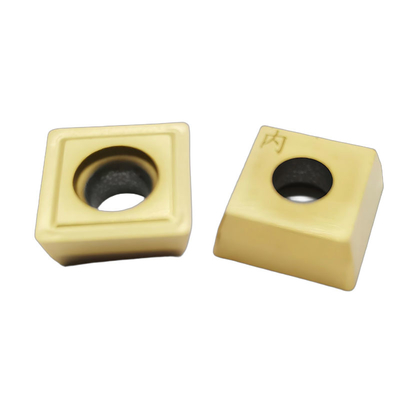 Yellow PVD Coated Square Tungsten Carbide Lathe Tool Inserts SPMT120508 With Hole