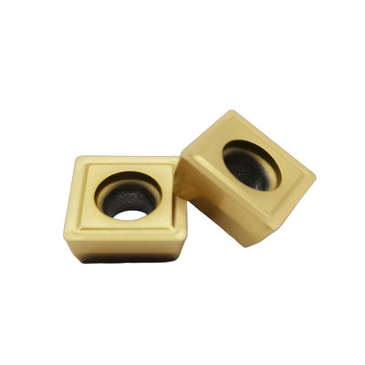 Yellow PVD Coated Square Tungsten Carbide Lathe Tool Inserts SPMT120508 With Hole